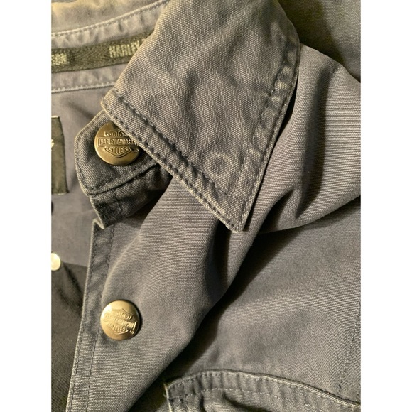 Harley Davidson Cotton Jacket Navy Men’s XL - Picture 6 of 9